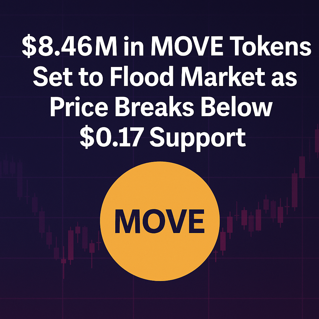 $8.46M in MOVE Tokens Set to Flood Market as Price Breaks Below $0.17 Support